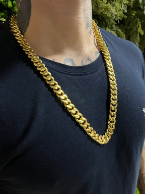 Corrente Pitbull 12mm Banhado a Ouro 18k