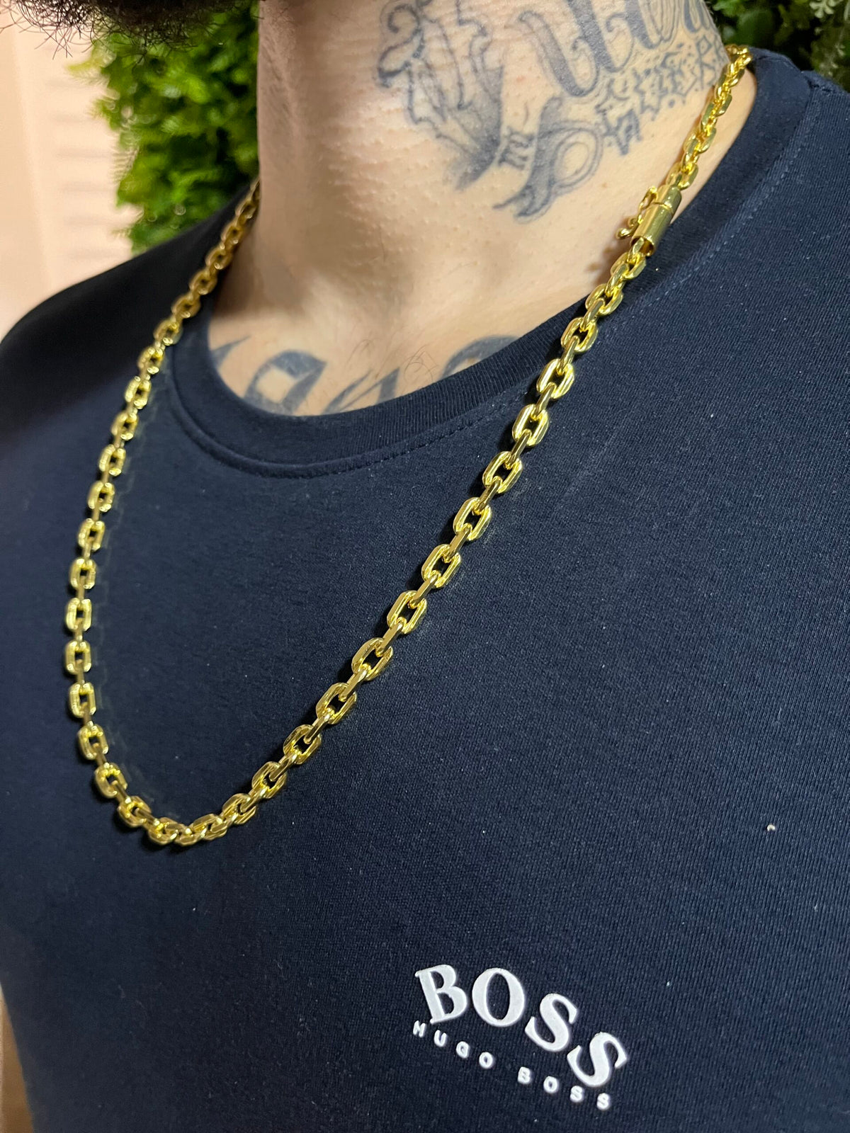 Corrente Cadeado 6mm Banhado a Ouro 18k