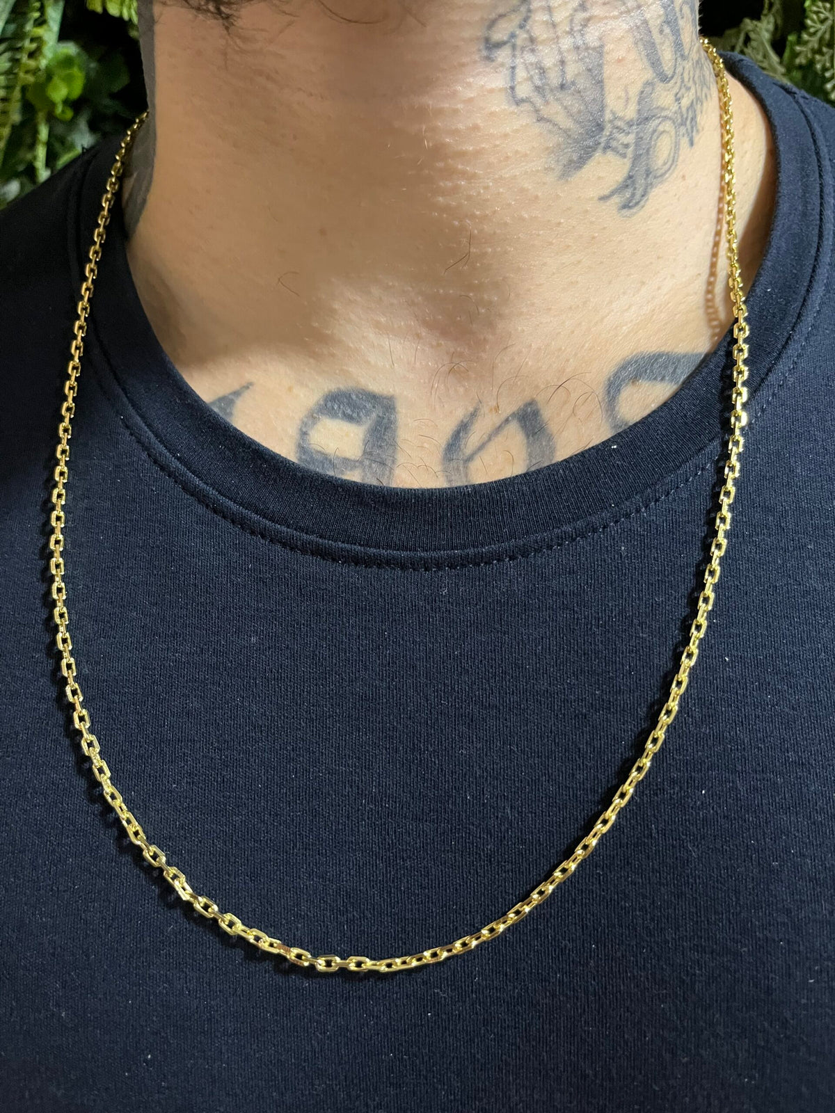 Corrente Cadeado 2mm Banhado a Ouro 18k