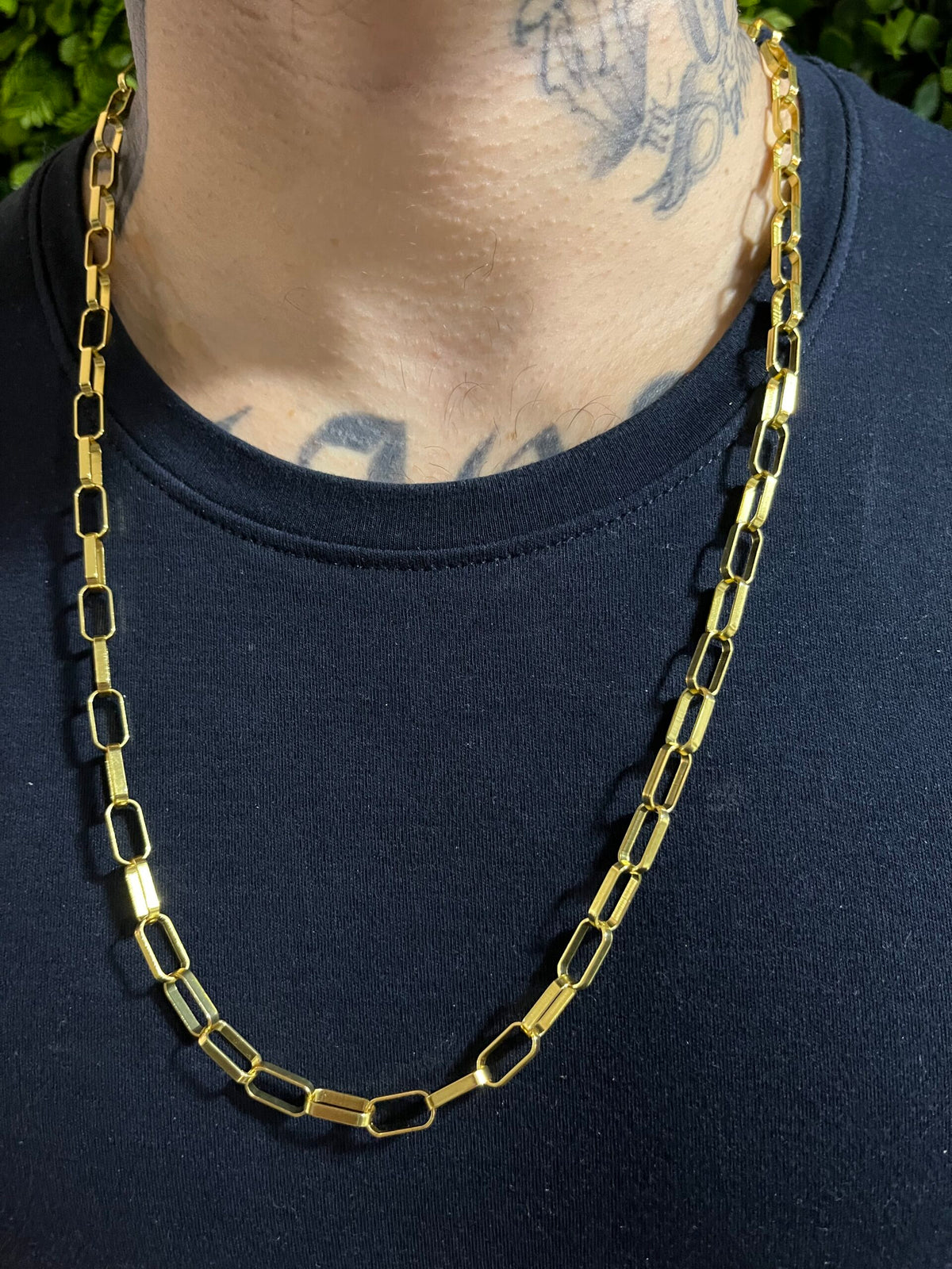 Corrente Tijolinho 6mm Banhado a Ouro 18k
