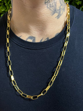 Corrente Tijolinho 6mm Banhado a Ouro 18k