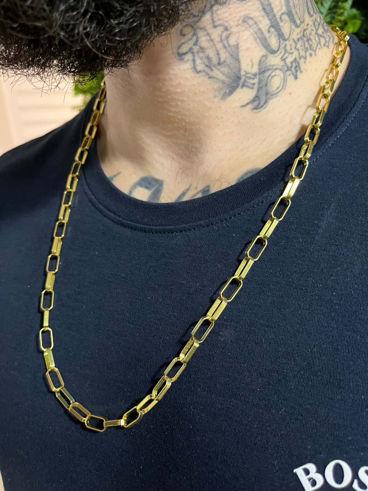 Corrente Tijolinho 6mm Banhado a Ouro 18k