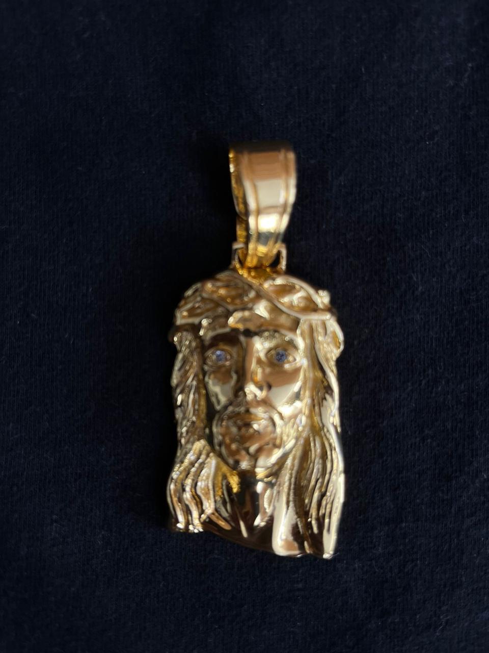 Pingente Face De Jesus Cristo Banhado a Ouro 18k