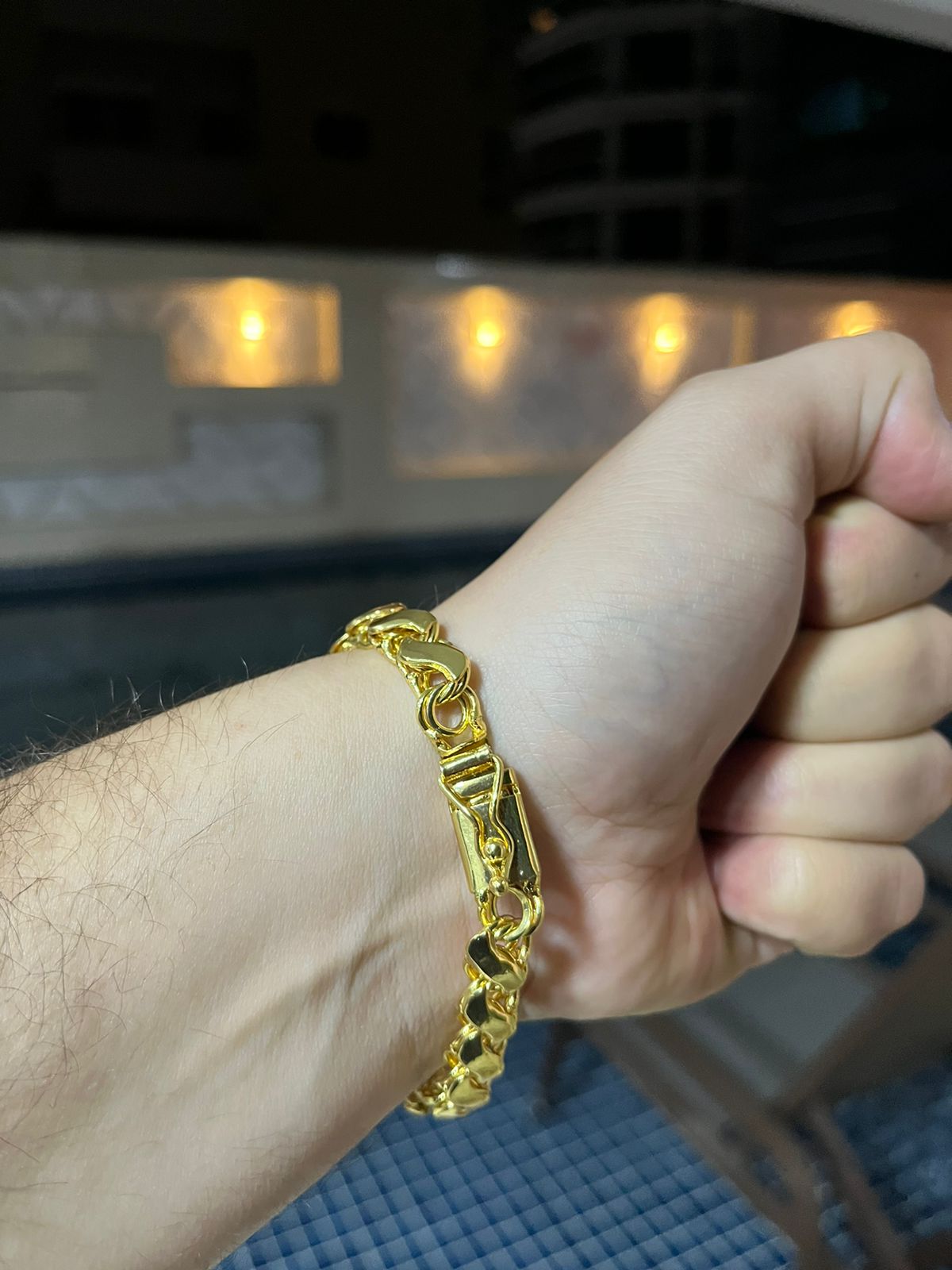 Pulseira Friso S 8mm Banhado a Ouro 18k