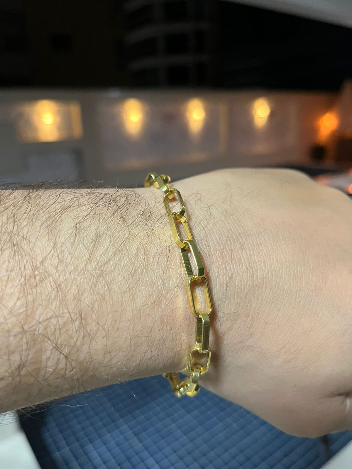 Pulseira Tijolinho 6mm Banhado a Ouro 18k