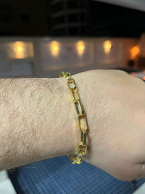 Pulseira Tijolinho 6mm Banhado a Ouro 18k
