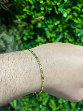 Pulseira Piastrine 4mm Banhado a Ouro 18k
