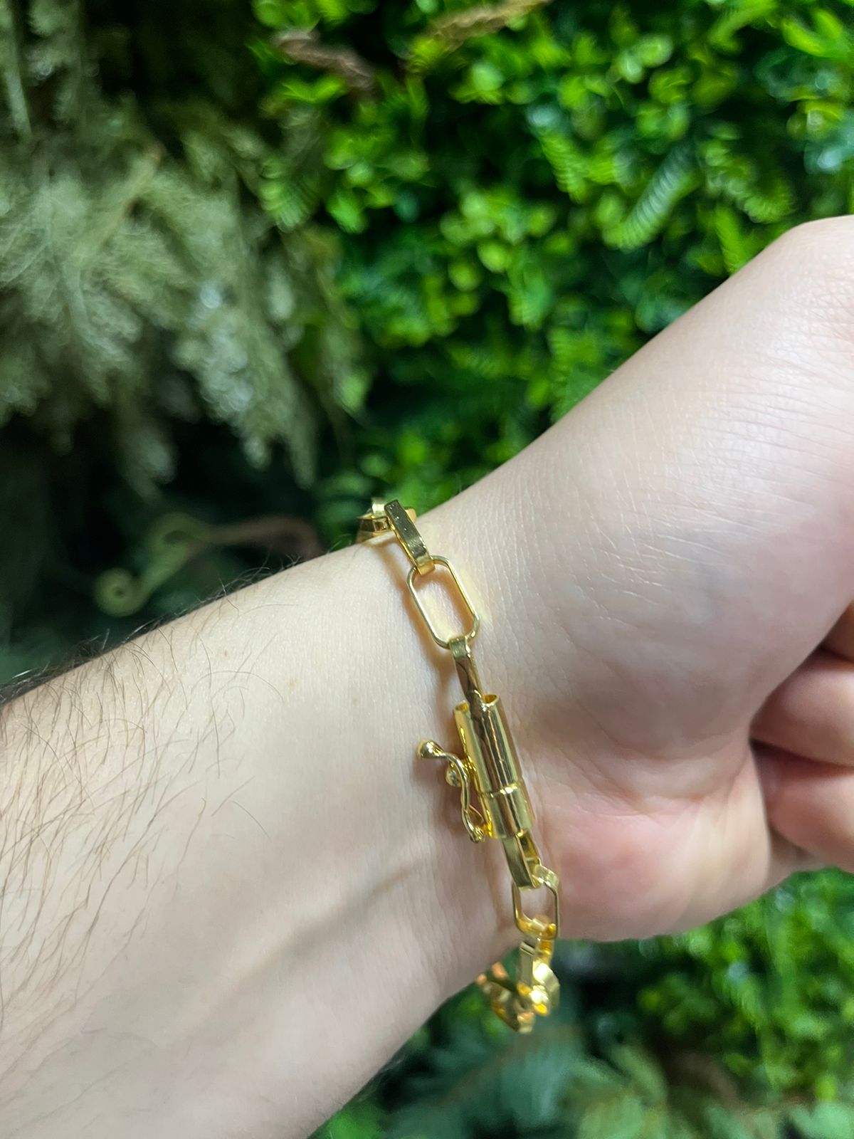 Pulseira Tijolinho 6mm Banhado a Ouro 18k