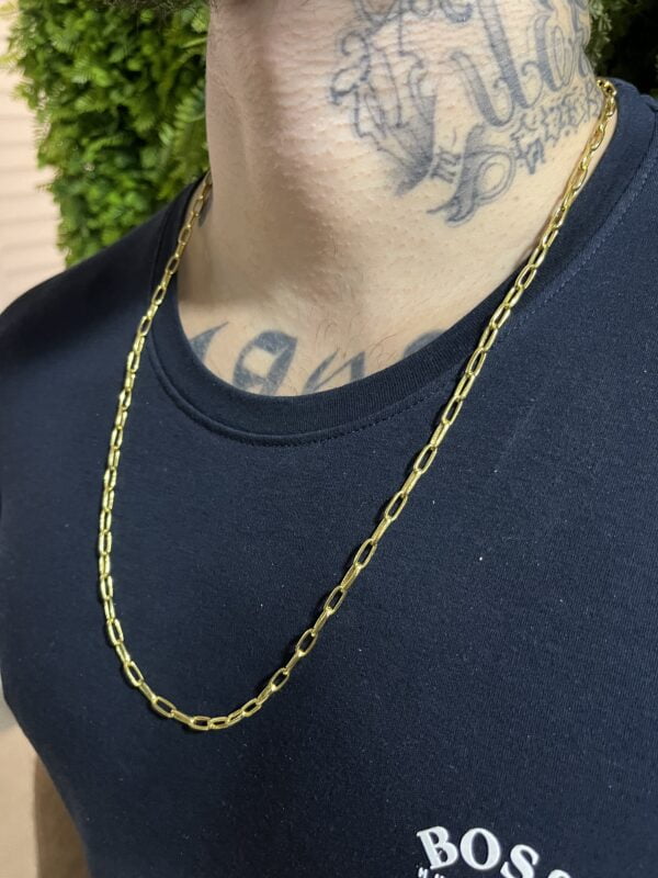 Cordão meia cana 4mm banhada a ouro 18k - Image 3