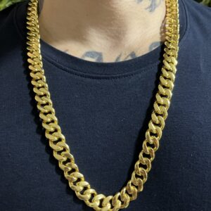 Corrente Pitbull 12mm Banhada a ouro 18k