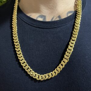 Corrente Pitbull 8mm banhada a ouro 18k