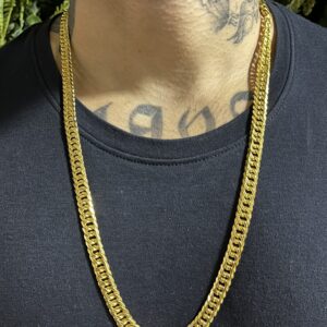 Corrente Lacraia 8mm banhada a ouro 18k
