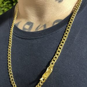 Corrente Pitbull 6mm banhada a ouro 18k