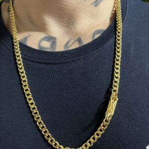 Corrente Pitbull 6mm banhada a ouro 18k