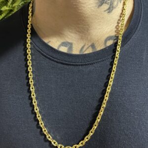 Corrente cadeado 5mm banhada a ouro 18k