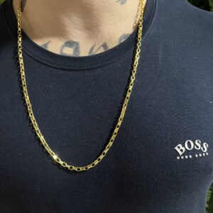 Corrente cadeado 3mm banhada a ouro 18k