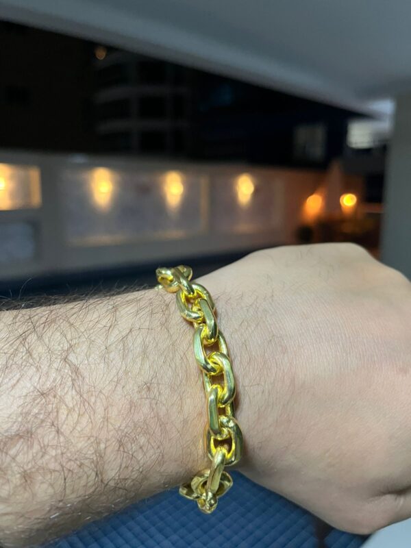 Pulseira cadeado 12mm banhada a ouro 18k