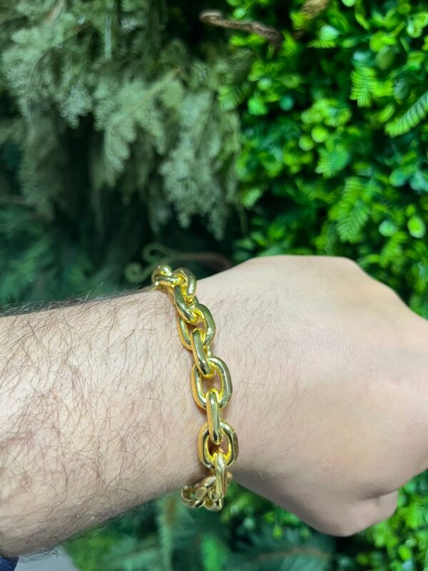 Pulseira cadeado 12mm banhada a ouro 18k - Image 5