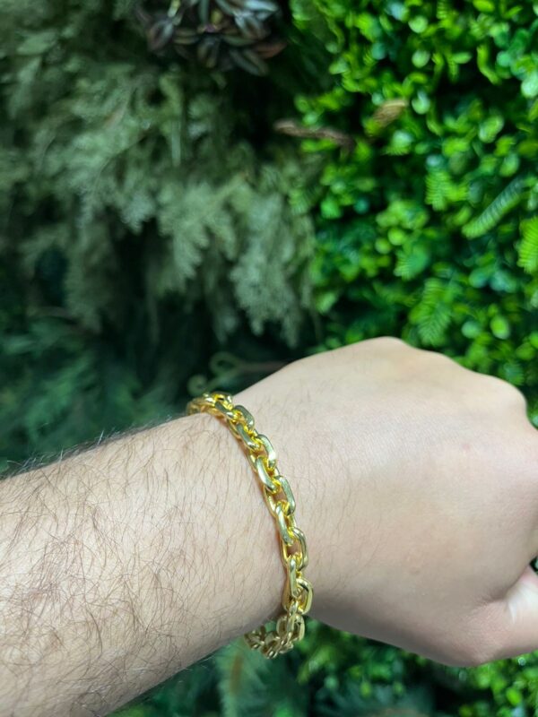 Pulseira cadeado 8mm banhada a ouro 18k - Image 4