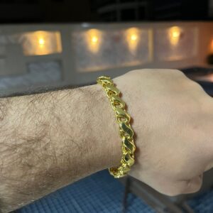 Pulseira Friso s 8mm banhada a ouro