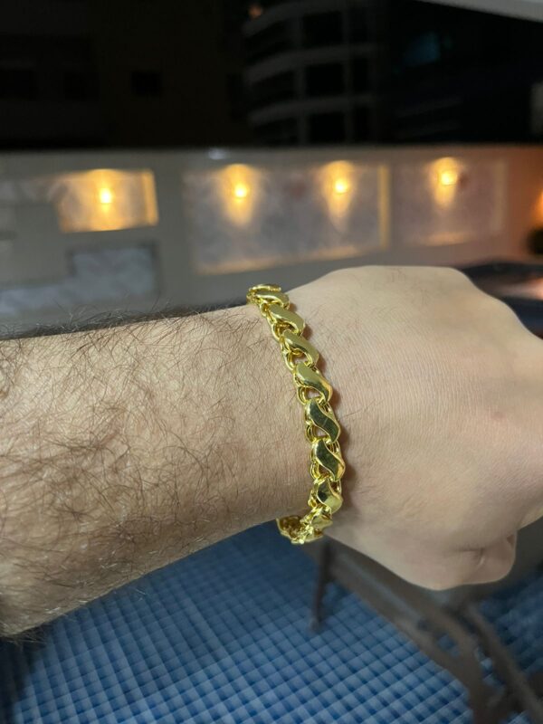 Pulseira Friso s 8mm banhada a ouro
