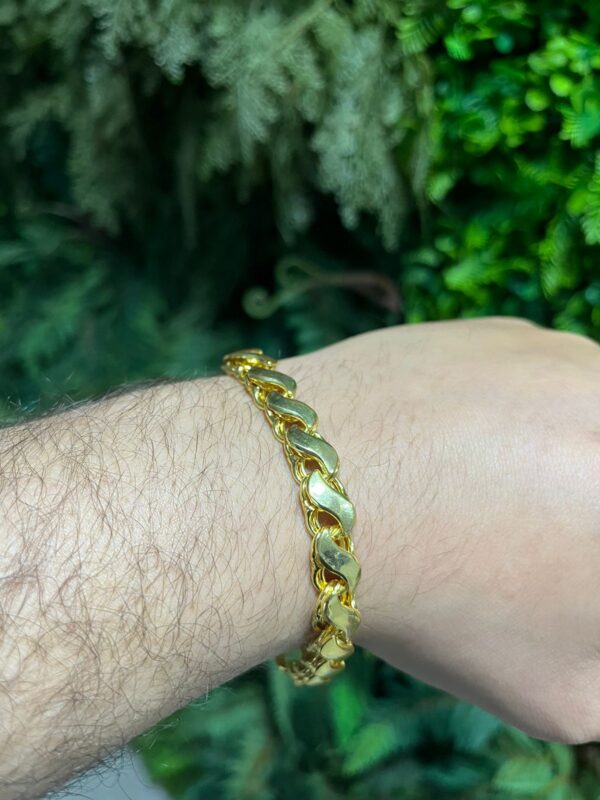Pulseira Friso s 8mm banhada a ouro - Image 6