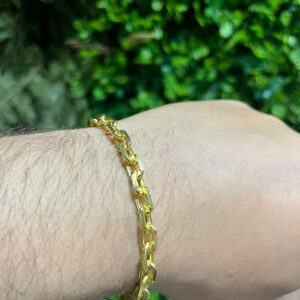 Pulseira Cadeado 6mm Banhada a ouro