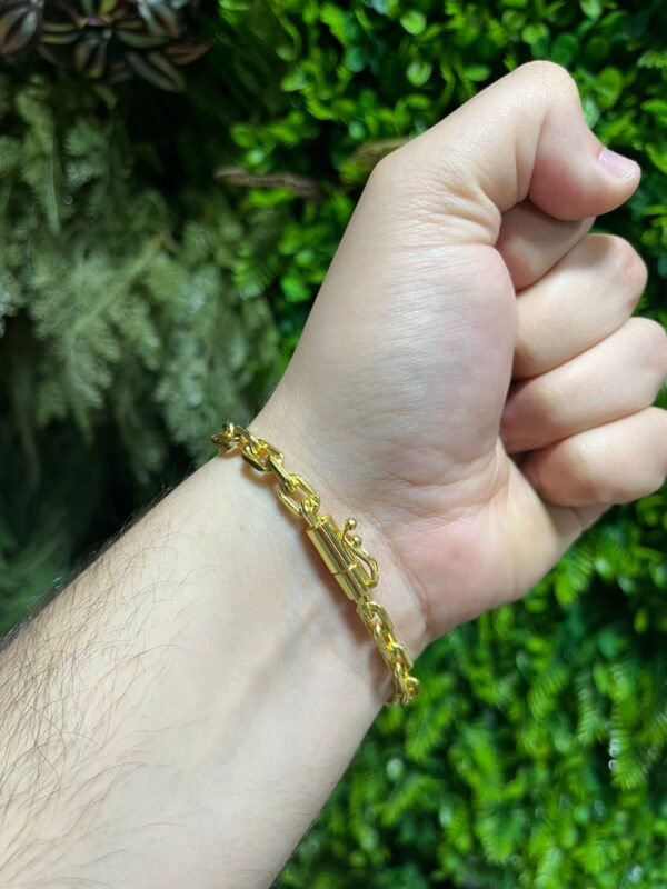 Pulseira Cadeado 6mm Banhada a ouro - Image 3