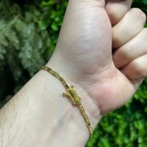 Pulseira Piastrine 4mm banhada a ouro
