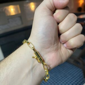 Pulseira Tijolo 6mm Banhada a ouro
