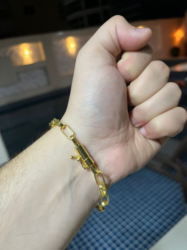 Pulseira Tijolo 6mm Banhada a ouro