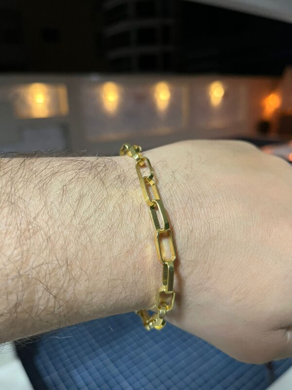 Pulseira Tijolo 6mm Banhada a ouro - Image 3