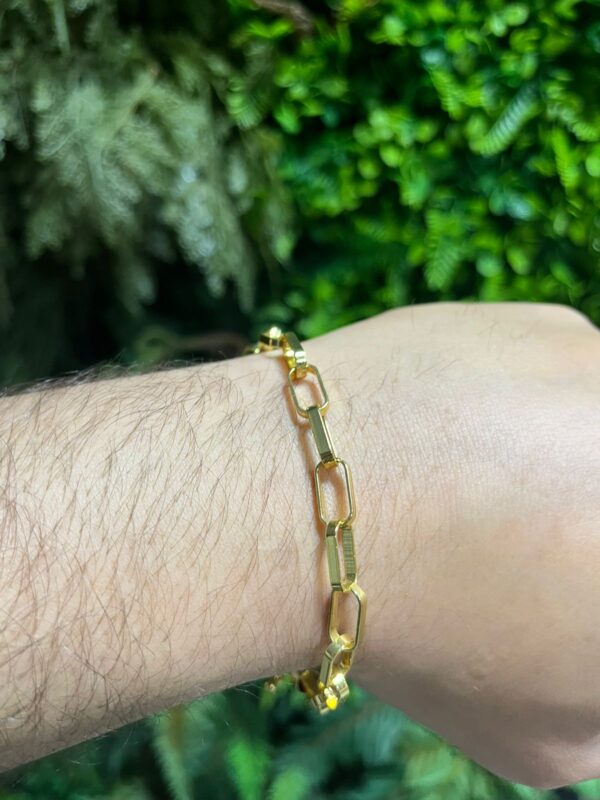 Pulseira Tijolo 6mm Banhada a ouro - Image 4