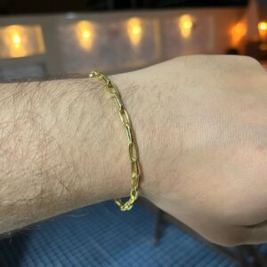 Pulseira Meia cana 4mm banhada a ouro
