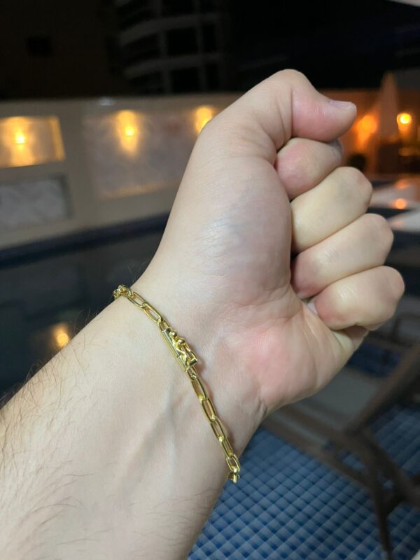 Pulseira Meia cana 4mm banhada a ouro - Image 5