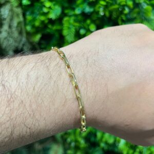Pulseira Meia cana 4mm banhada a ouro