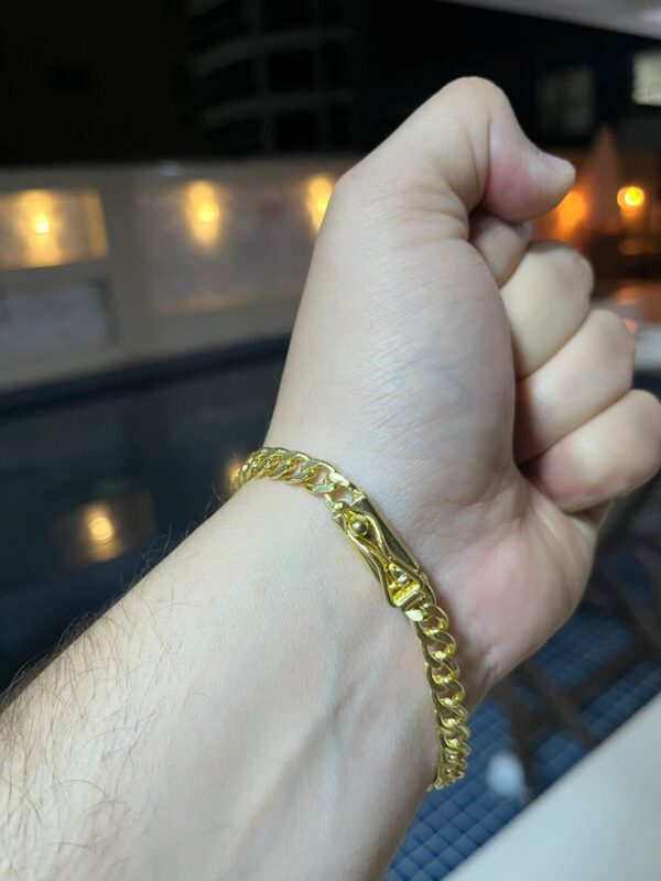Pulseira Pitbull 6mm banhada a ouro - Image 4