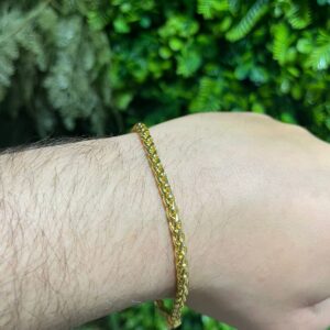 Pulseira Peruana 5mm banhada a ouro