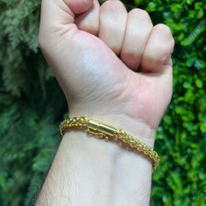 Pulseira Peruana 7mm Banhada a ouro