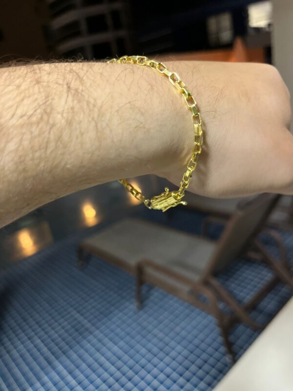 Pulseira Tijolinho 4mm banhada a ouro - Image 6
