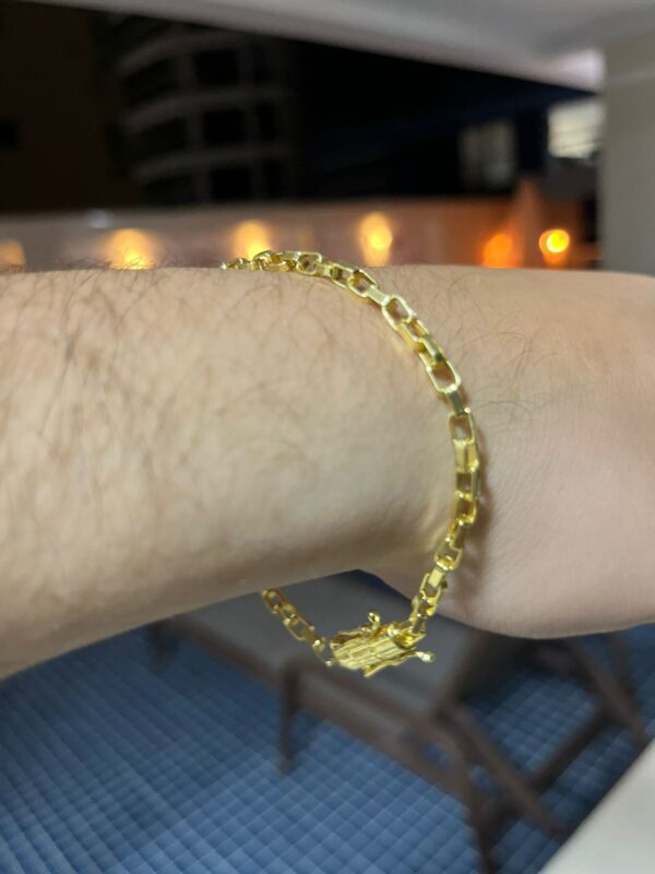 Pulseira Tijolinho 4mm banhada a ouro - Image 5