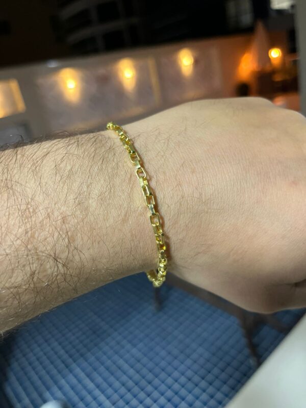 Pulseira Tijolinho 4mm banhada a ouro - Image 3