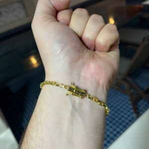 Pulseira Tijolinho 4mm banhada a ouro