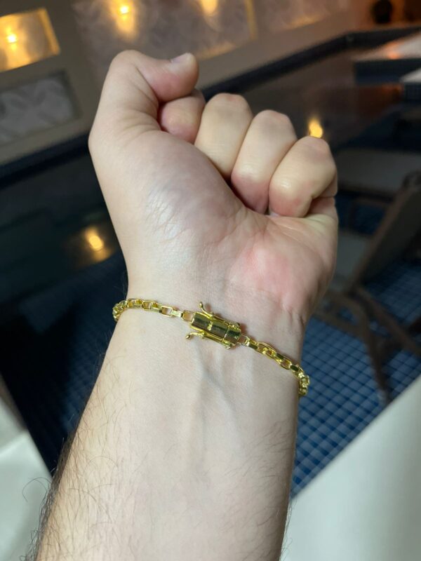 Pulseira Tijolinho 4mm banhada a ouro - Image 2