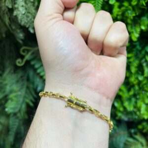 Pulseira Tijolinho 4mm banhada a ouro