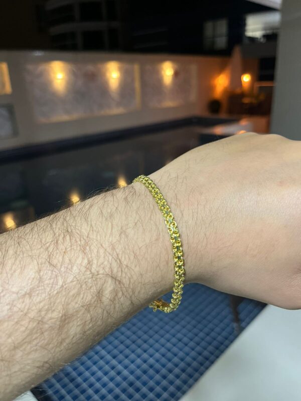 Pulseira Duplo Cadeado 6mm banhada a ouro - Image 4