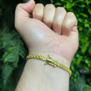 Pulseira Duplo Cadeado 6mm banhada a ouro