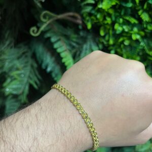 Pulseira Duplo Cadeado 6mm banhada a ouro