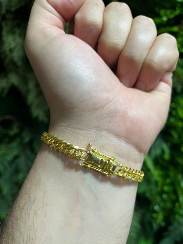 Pulseira lacraia 6mm banhada a ouro 18k